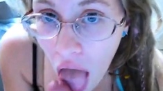 Nerdy Milf Sucks Big Cock