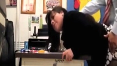 Bitch fucked on the principal's desk