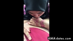 Malay- Awek Tudung Muka Jerawat Isap Kote