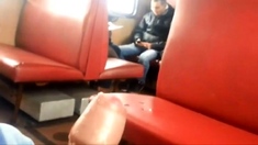 Big cum in train