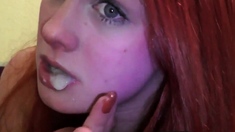 thick cum redhead cumplay