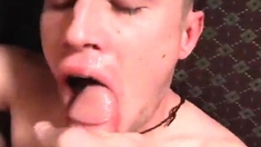 Amateur Big-Cock Twinks in Blowjob Cum-Eating Compilation