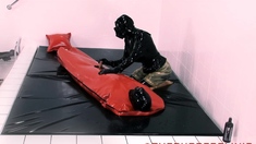 Fetish latex fucking in garage