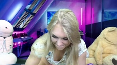 Curly Blonde Teen Records Solo Dildo Masturbation More at