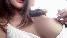 Busty Asian Babe Needs Two Big Cocks