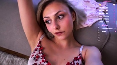 Blonde teen caught her busty stepmom jerking off her BF