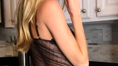 Solo brunett masturbation with toy