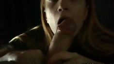 European amateur slut sucks on a big black cock