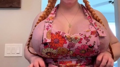Great Big Boobs On Masturbating Redhead