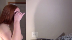 Dildoing While Walking a Treadmill Hot Ginger