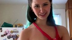 Petite small tit babe with perfect pussy masturbates