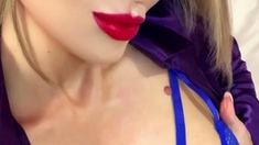 Chubby Blonde MILF Showing Her Big Boobs