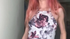 Petite amateur redheaded teen pisses and sucks cock