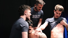 Grindr hookup anal fucked by three frat boys!