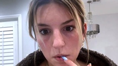 Small titted blond stunner Sarah Peachez masturbating