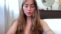 Hot brunette babe goes crazy jerking part5