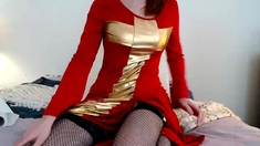 Pink labia close up of naive brunette