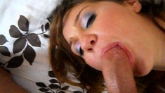 POV blowjob footjob handjob with Karla Kush eating cum