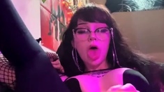 Big boobs camgirl rides her toy on webcam