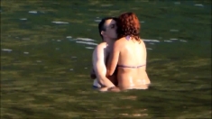 Amateur couple playing at beach - Madeira Island - Seixal