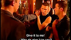 A pair of officers meet in a female impersonator club, they clear the room