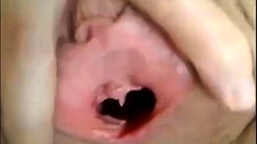 Roxane Shows Her Cute Gaping Pussy