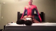 Black Spiderman Fucks Big-Booty Ebony bitch in Sex-Tape