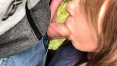 Sucking strangers hard dick outside